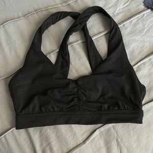 aerie | real me cross back ruched front sports bra